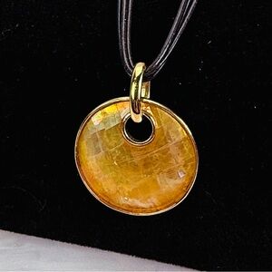 Lia Sophia Gold and Black Pendant Necklace